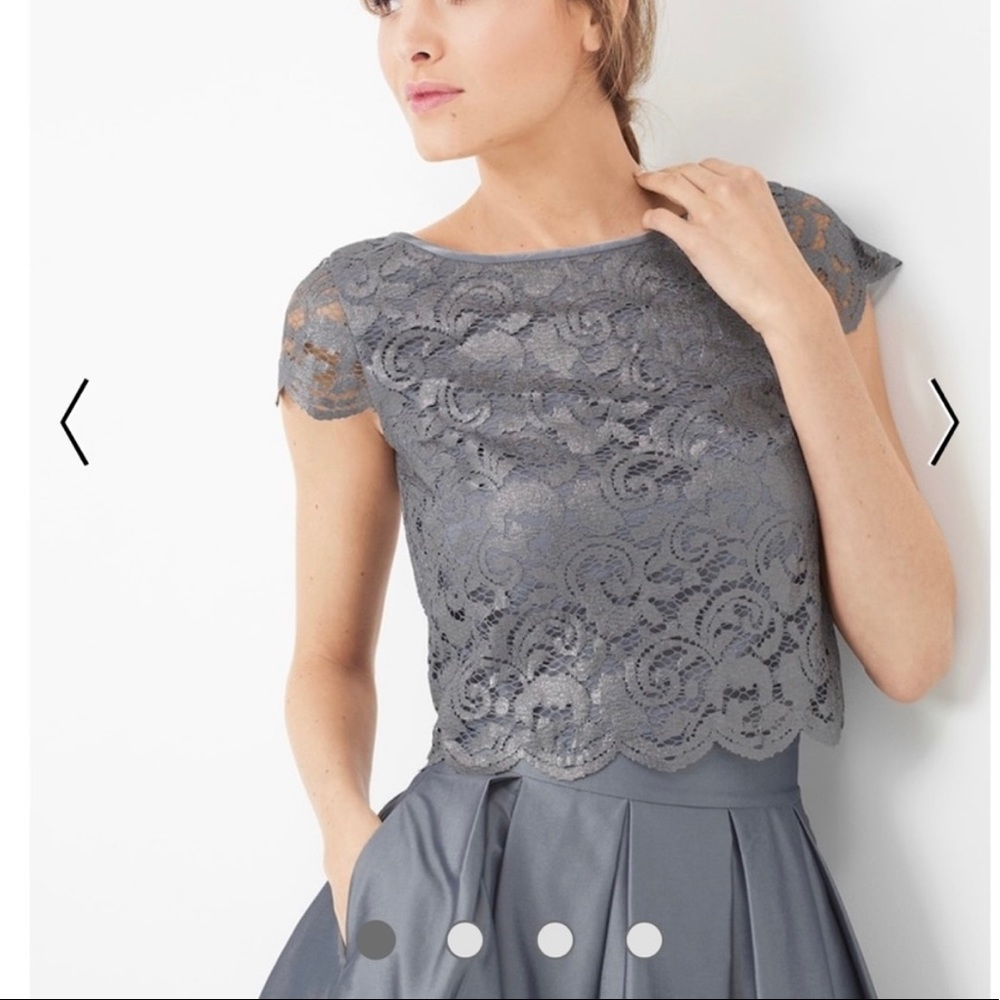 Silver White House Black Market Two Piece Set